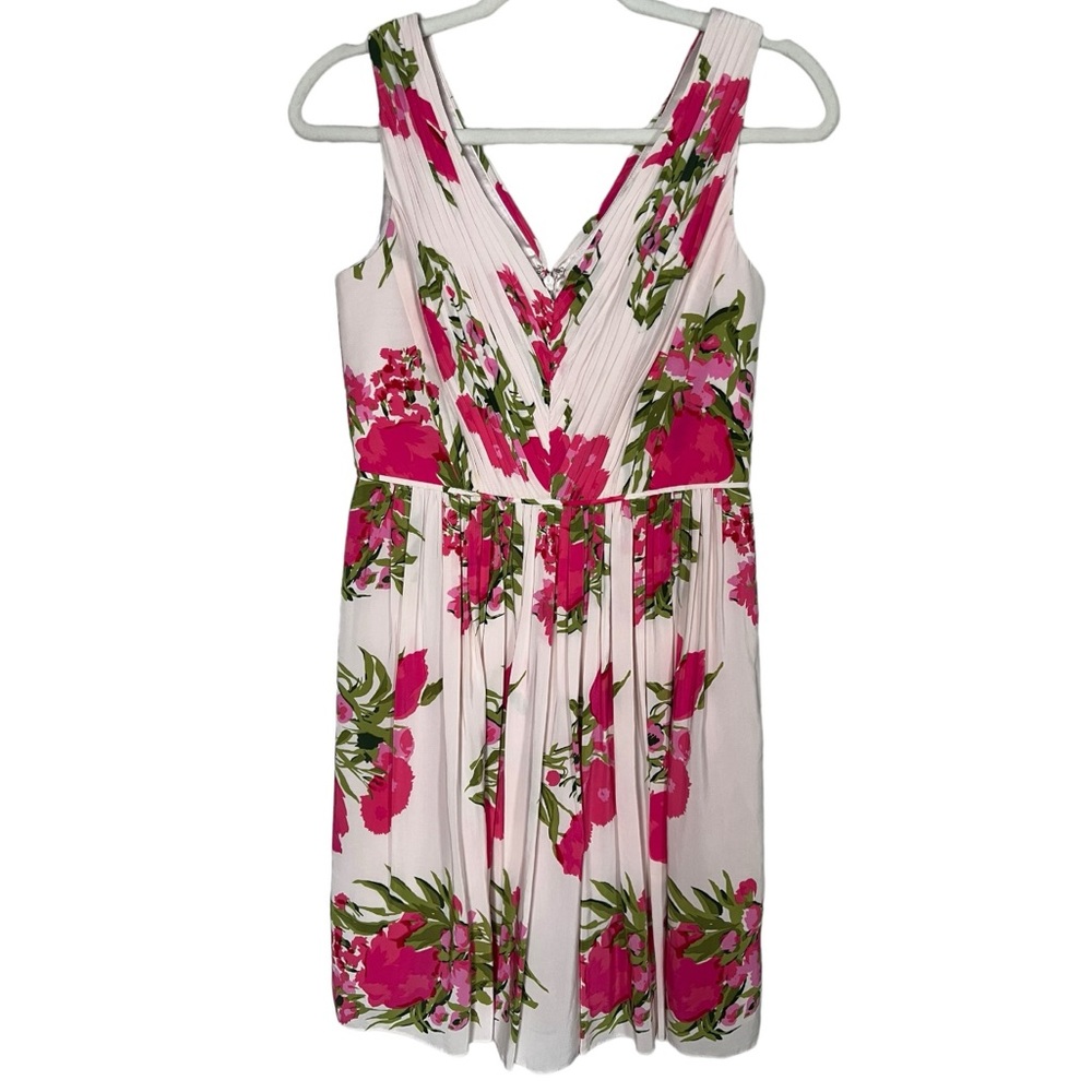 Boden Pink Floral Garden Party Swishy Dress Size 4 Petite
